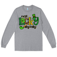 Heather Grey One lucky mom St. Patrick's Long Sleeve Tee - OliviaCreatesArt
