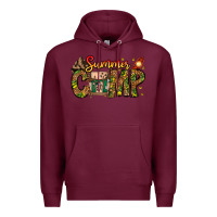 Burgundy Summer Camp Premium Hoodie - CowhideDigitalArt