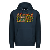 Navy Summer Camp Premium Hoodie - CowhideDigitalArt