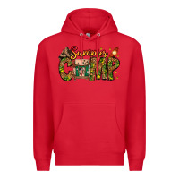 Red Summer Camp Premium Hoodie - CowhideDigitalArt