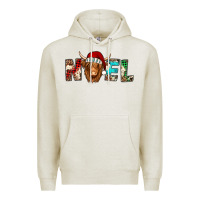 Oatmeal Heather noel long haired shaggy cow Premium Hoodie - Jasminsmagicworld