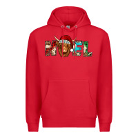 Red noel long haired shaggy cow Premium Hoodie - Jasminsmagicworld