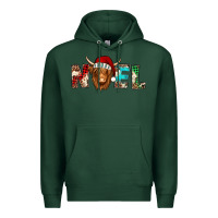 Sports Green noel long haired shaggy cow Premium Hoodie - Jasminsmagicworld