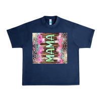 Navy Mama leopard Urban Heavy Tee - CowGirlArtShop