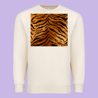 Handdrawn Tiger Pattern Premium Sweatshirt Designed By Barkaloodesign