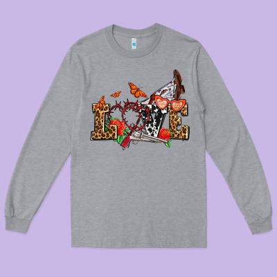 Western Love For Cowgirls Olivia Long Sleeve Tee Designed By Oliviacreatesart
