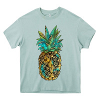 Arona leopar turquoise pineapple Heavy Core Tee - JahusDesignShop