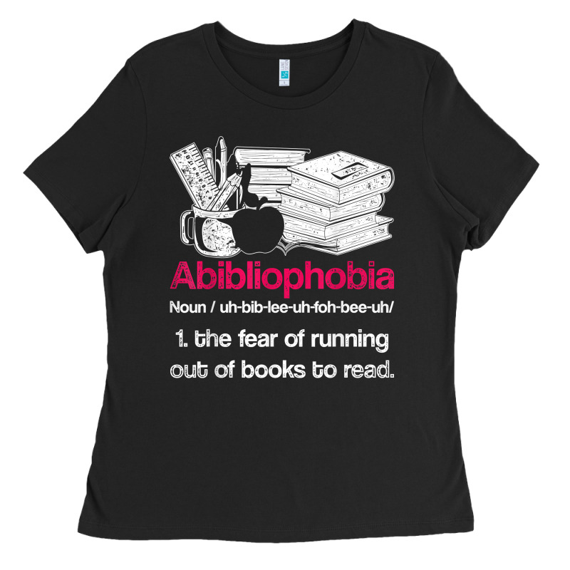 Funny Librarian Nerd Abibliophobia Bookworm Gift Reading Ladies Tee by longCreatives | Teevron