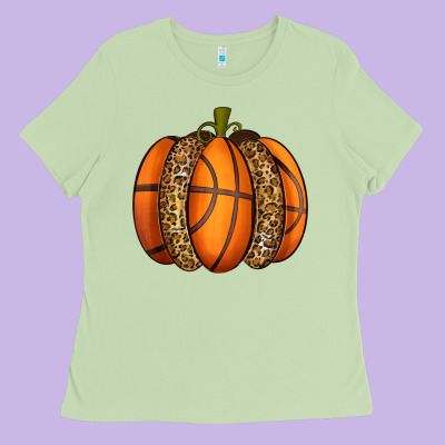 Basketball Pumpkin Ladies Tee Designed By Texasbilliewilder