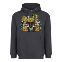 Smoke suffolk ewe front sunflowers rainbow Heavyweight Hoodie - BarkalooDesign