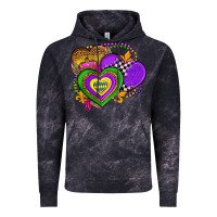 Cloud Black mardi gras heart olivia Vintage Hoodie - OliviaCreatesArt