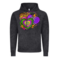 Vintage Black mardi gras heart olivia Vintage Hoodie - OliviaCreatesArt