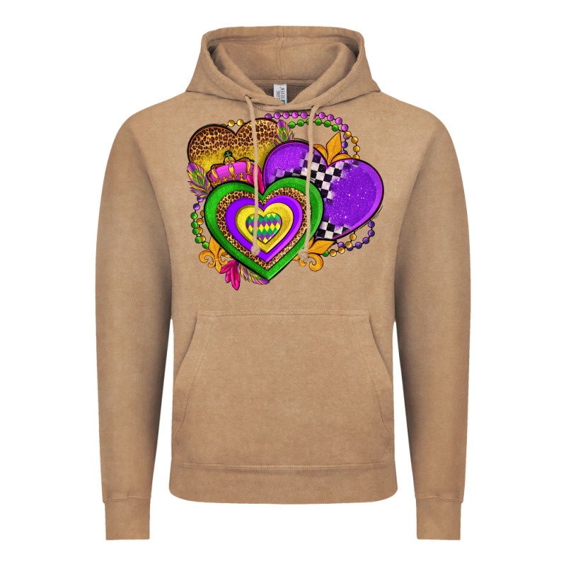 Mardi Gras Heart Olivia Vintage Hoodie by OliviaCreatesArt | Teevron