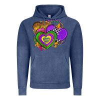 Vintage Denim mardi gras heart olivia Vintage Hoodie - OliviaCreatesArt