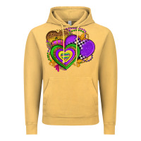 Vintage Mustard mardi gras heart olivia Vintage Hoodie - OliviaCreatesArt