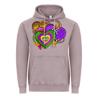 Vintage Zinc mardi gras heart olivia Vintage Hoodie - OliviaCreatesArt