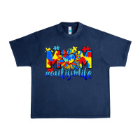 Navy Mom Autism life Urban Heavy Tee - CowGirlArtShop