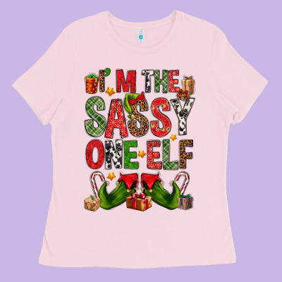 I'm The Sassy On The Elf Ladies Tee Designed By Nancycooperartshop