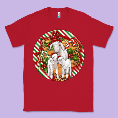 Christmas Goat Family Ornament Classic Tee Designed By Artiststas
