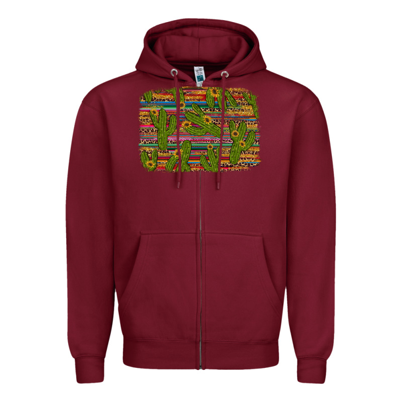 Cinco De Mayo Sunflower And Cactus Background Zipper Hoodie by Artiststas | Teevron