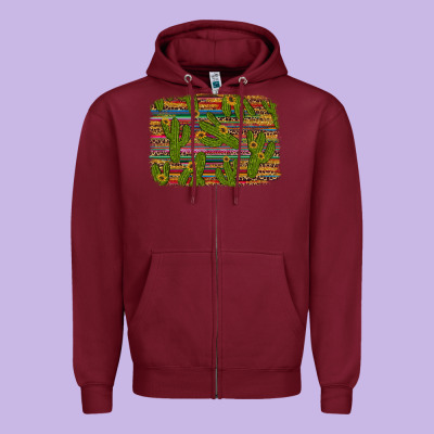 Cinco De Mayo Sunflower And Cactus Background Zipper Hoodie Designed By Artiststas