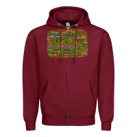 Burgundy cinco de mayo sunflower and cactus background Zipper Hoodie - Artiststas