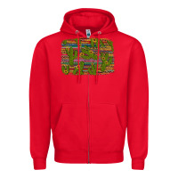 Red cinco de mayo sunflower and cactus background Zipper Hoodie - Artiststas