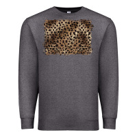 Charcoal Heather handdrawn leopard pattern brown Premium Sweatshirt - BarkalooDesign