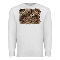 Oatmeal Heather handdrawn leopard pattern brown Premium Sweatshirt - BarkalooDesign