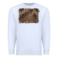 White handdrawn leopard pattern brown Premium Sweatshirt - BarkalooDesign