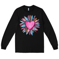 Black valentine's day sunflower olivia Long Sleeve Tee - OliviaCreatesArt
