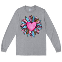 Heather Grey valentine's day sunflower olivia Long Sleeve Tee - OliviaCreatesArt