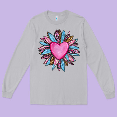 Valentine's Day Sunflower Olivia Long Sleeve Tee Designed By Oliviacreatesart