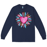 Navy valentine's day sunflower olivia Long Sleeve Tee - OliviaCreatesArt