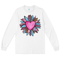 White valentine's day sunflower olivia Long Sleeve Tee - OliviaCreatesArt