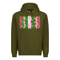 Army Green summer brushstrokes Premium Hoodie - CowhideDigitalArt