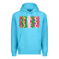 Ocean Blue summer brushstrokes Premium Hoodie - CowhideDigitalArt