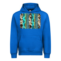 Cobalt gemstone sunflower cowhide brushstroke Urban Hoodie - AdoDesignShop