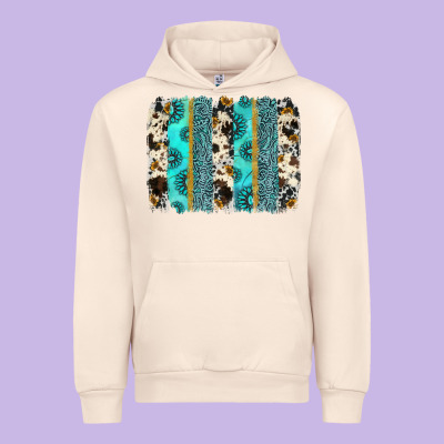 Gemstone Sunflower Cowhide Brushstroke Urban Hoodie Designed By Adodesignshop