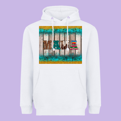 Western Turquoise Mama Heavyweight Hoodie Designed By Barkaloodesign