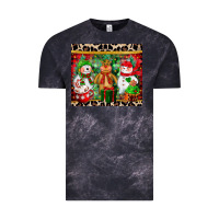 Cloud Black christmas snowman polar bear reindeer Vintage Tee - CowGirlArtShop