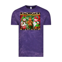Cloud Purple christmas snowman polar bear reindeer Vintage Tee - CowGirlArtShop
