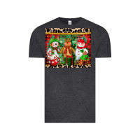Vintage Black christmas snowman polar bear reindeer Vintage Tee - CowGirlArtShop
