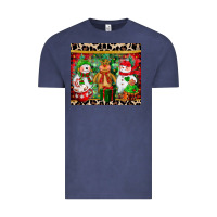 Vintage Denim christmas snowman polar bear reindeer Vintage Tee - CowGirlArtShop