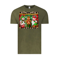 Vintage Olive christmas snowman polar bear reindeer Vintage Tee - CowGirlArtShop