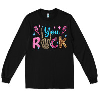 Black you rock valentine's day olivia Long Sleeve Tee - OliviaCreatesArt