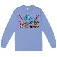 Colony Blue you rock valentine's day olivia Long Sleeve Tee - OliviaCreatesArt