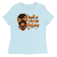 Baby Blue Have a melanin Christmas afro woman Ladies Tee - texasbilliewilder