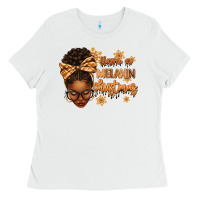 White Have a melanin Christmas afro woman Ladies Tee - texasbilliewilder