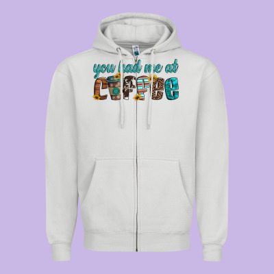 You Had Me At Coffee Zipper Hoodie Designed By Artiststas